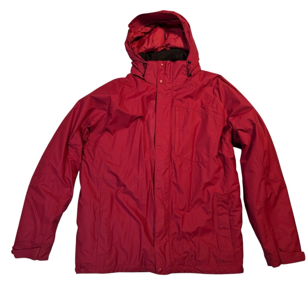L.L. Bean Jacket Brick Red Full-Zip Long Sleeve Insulated Primaloft Coat Men’s M